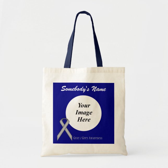 Grey Standard Ribbon Template by Kenneth Yoncich Tote Bag (Front)