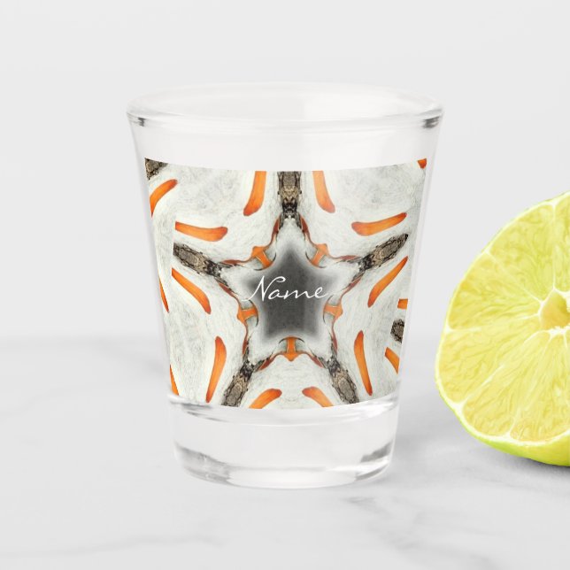 Grey Star Abstract Design Thunder_Cove Shot Glass (Front)