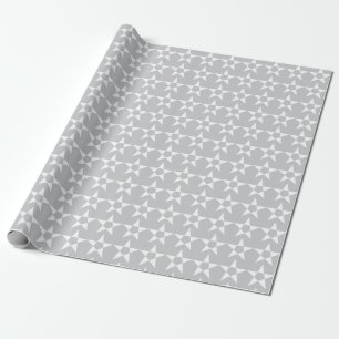 Grey Star Pattern Wrapping Paper