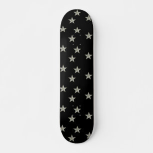 grey stars on black skateboard