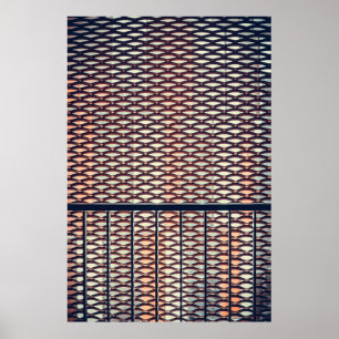 Grey steel fence poster