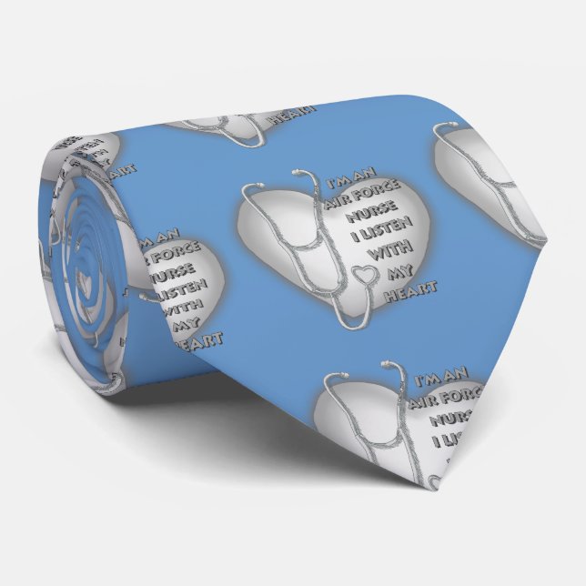 Grey Stethoscope Air Force Nurse Tie (Rolled)