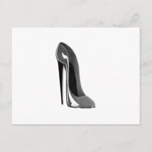 Grey Stiletto Shoe Postcard