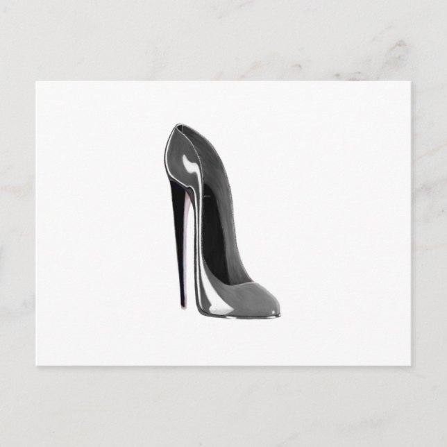 Grey Stiletto Shoe Postcard (Front)
