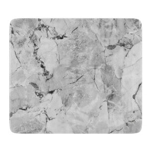 Grey "Stone Mosaic Cascade" Marble Texture Decorat Cutting Board