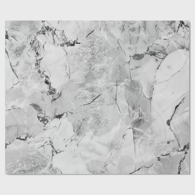 Grey "Stone Mosaic Cascade" Matte Wrapping Paper (Flat)