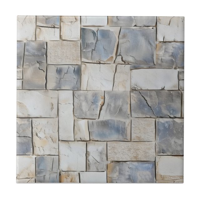 Grey Stone Pattern Ceramic Tile (Front)
