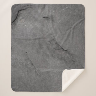 Grey stone texture black and white sherpa blanket