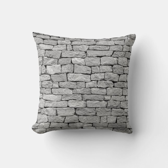 Grey stone wall, abstract background. cushion (Front)