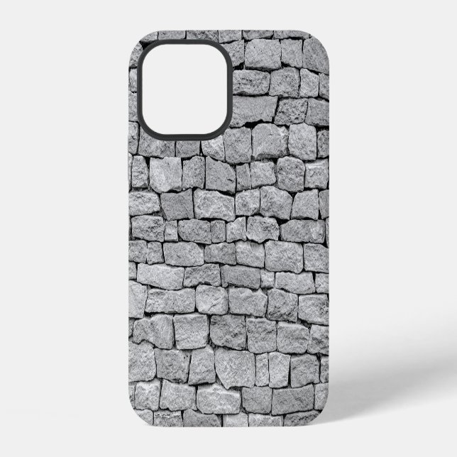 Grey stone wall, abstract background. iPhone case (Back)