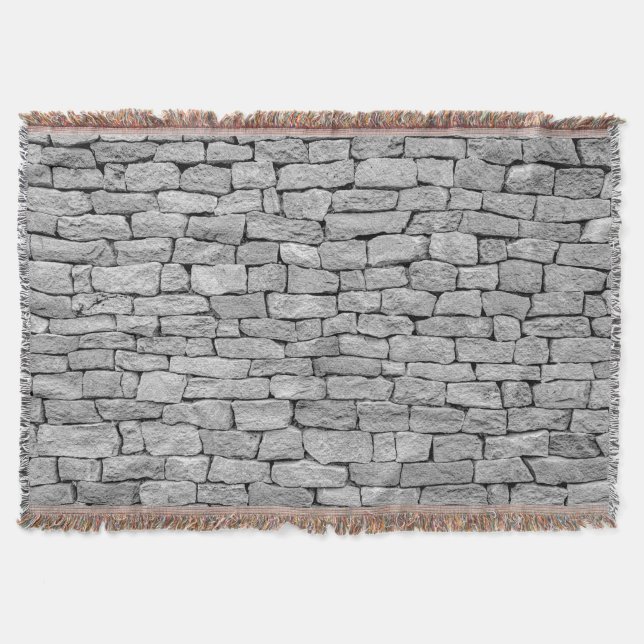 Grey stone wall, abstract background. throw blanket (Front)
