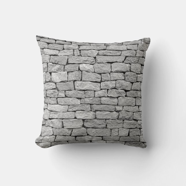 Grey stone wall as an abstract background. cushion (Front)