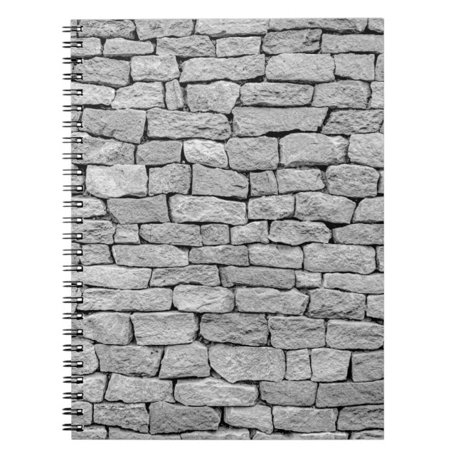 Grey stone wall as an abstract background. notebook (Front)