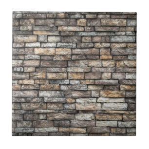 Grey Stone Wall Ceramic Tile