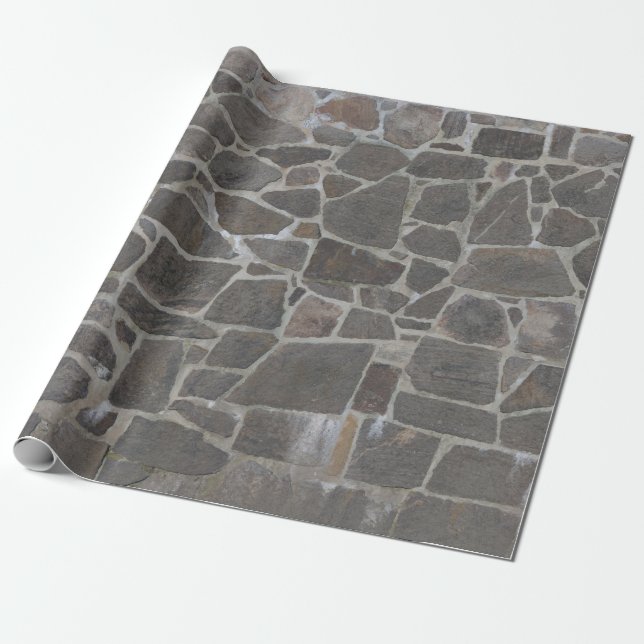 Grey stone wall texture wrapping paper (Unrolled)