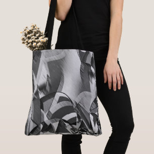 Grey streaks on some black, drizzled image tote bag