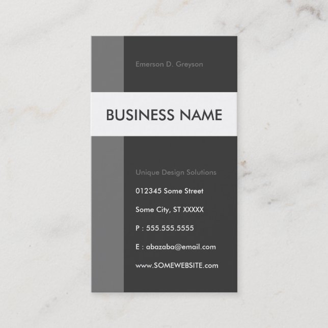 grey streamline business card (Front)