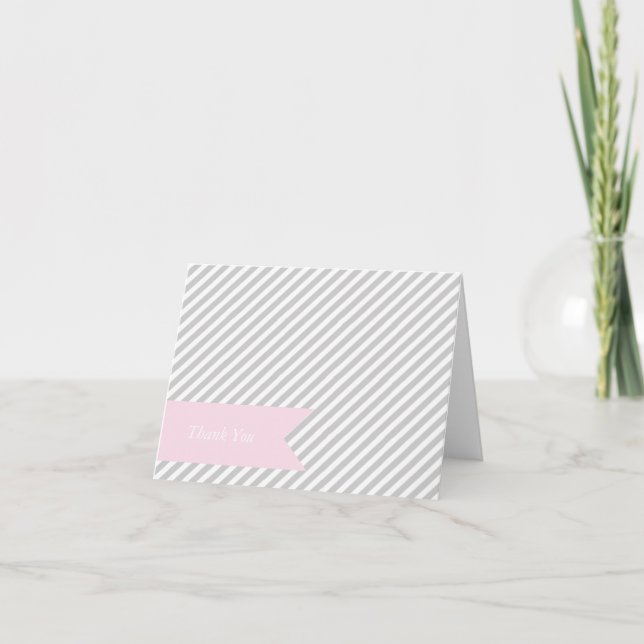 Grey Stripe Blank Note Cards (Front)