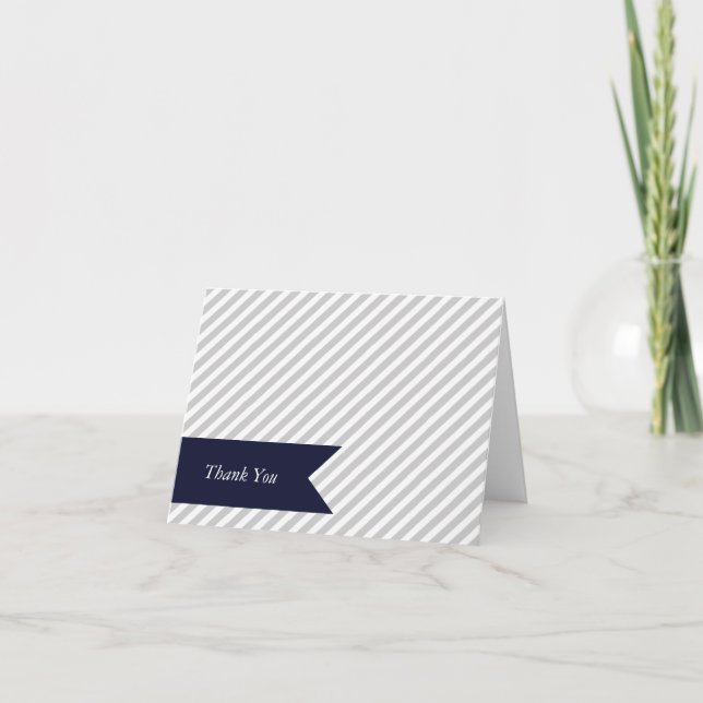 Grey Stripe Blank Note Cards (Front)