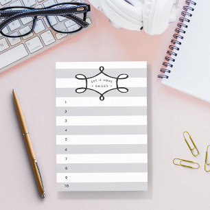 Grey Stripe Personalised To-Do List Post-it Notes