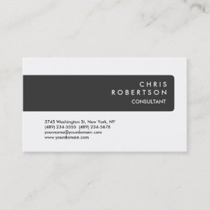 Grey Stripe White Background Business Card