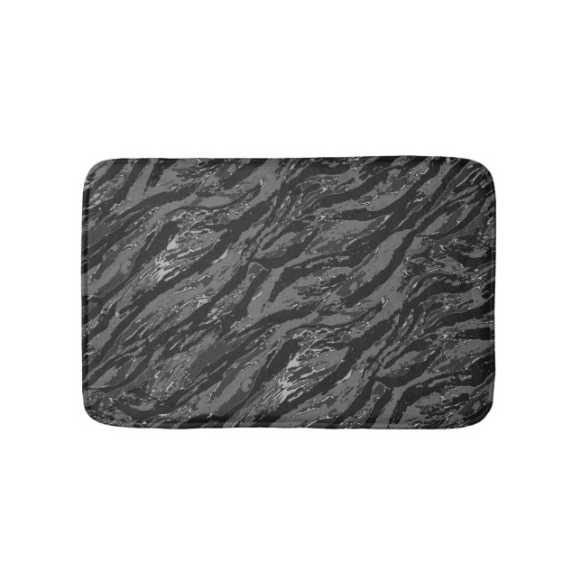 Grey Striped Camo Bath Mat (Front)