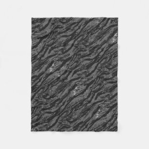 Grey Striped Camo Fleece Blanket