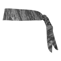 Grey Striped Camo Head Wrap