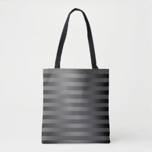 Grey, striped, gradient, grey stripes, simple tote bag