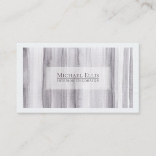 Grey Striped Watercolor Business Card