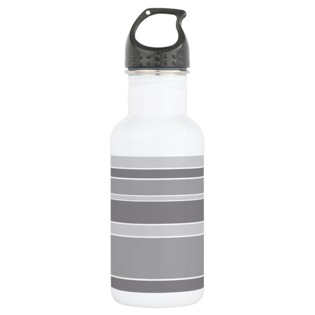Grey stripes 532 ml water bottle (Front)