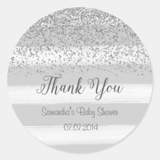 Grey Stripes Baby Shower Sticker