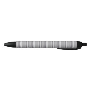 Grey stripes black ink pen