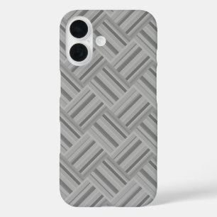 Grey stripes diagonal weave pattern iPhone 16 case