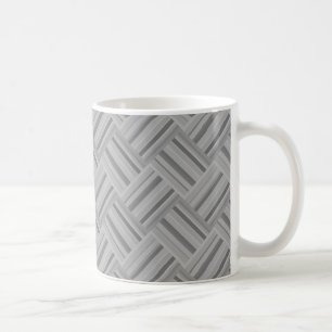 Grey stripes diagonal weave pattern coffee mug