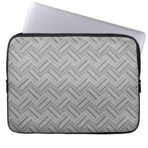 Grey stripes diagonal weave pattern laptop sleeve