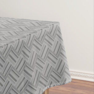 Grey stripes diagonal weave pattern tablecloth
