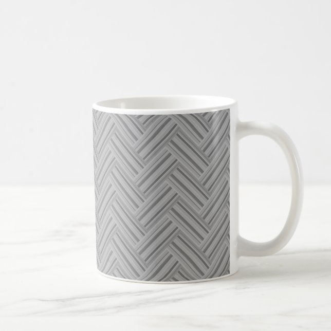 Grey stripes double weave pattern coffee mug (Right)