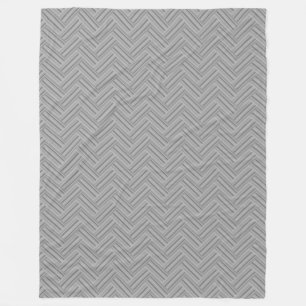 Grey stripes double weave pattern fleece blanket