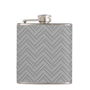 Grey stripes double weave pattern hip flask