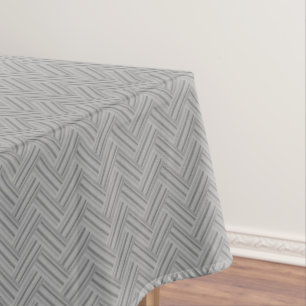 Grey stripes double weave pattern tablecloth