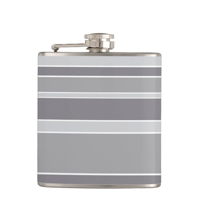 Grey stripes hip flask (Front)