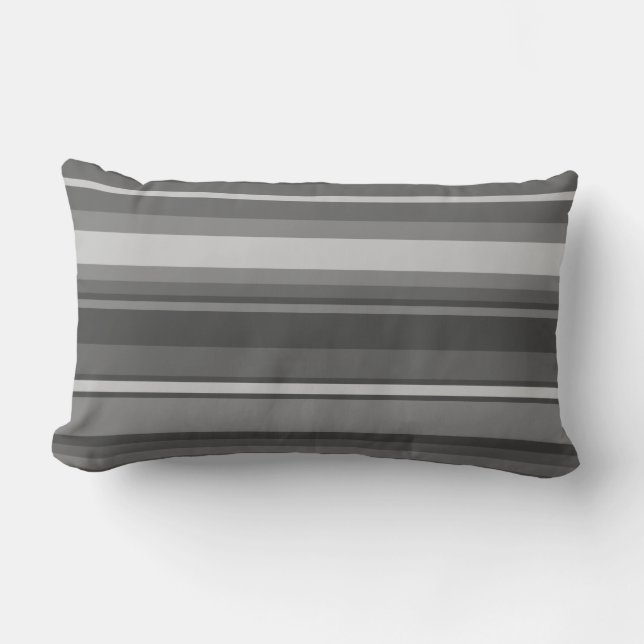 Grey stripes lumbar cushion (Front)