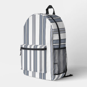Grey Stripes Printed Backpack