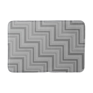 Grey stripes stairs pattern bath mat