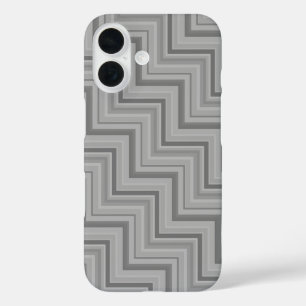 Grey stripes stairs pattern iPhone 16 case