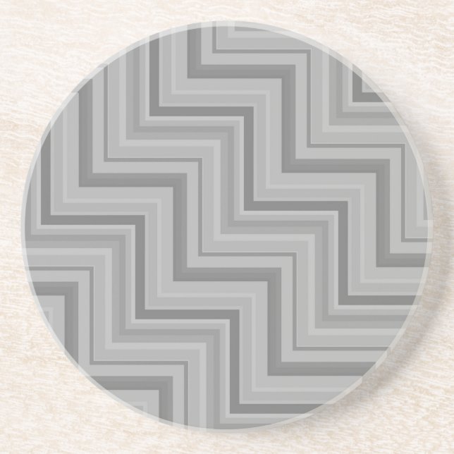 Grey stripes stairs pattern coaster (Front)