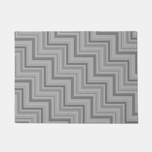 Grey stripes stairs pattern doormat (Front)