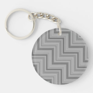 Grey stripes stairs pattern key ring