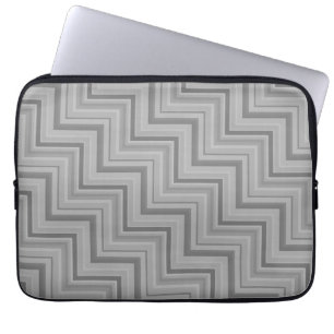 Grey stripes stairs pattern laptop sleeve